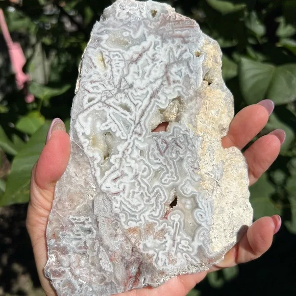 Mexican lace (1) agate slab with stand | crystal - Picture 4 of 14